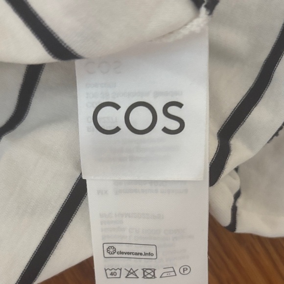 COS White and Black Striped Short Sleeve Top - Picture 6 of 7